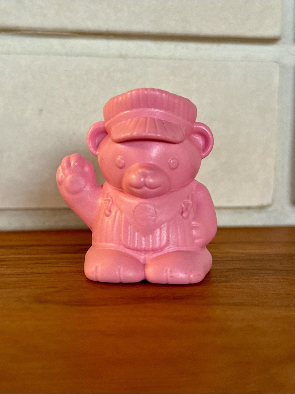 Green Toys Pink Conductor Bear Figure * Train Set Piece * Hard to Find